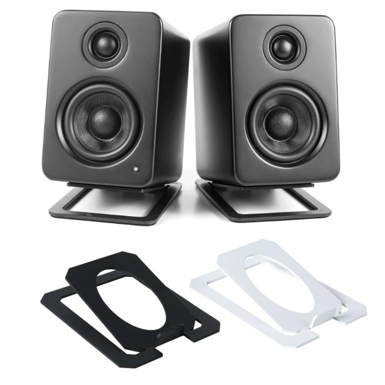 Tilted Metal Desktop Speaker Stand Studio Monitor Speaker Bracket(Black) - Speaker Bracket by buy2fix | Online Shopping UK | buy2fix