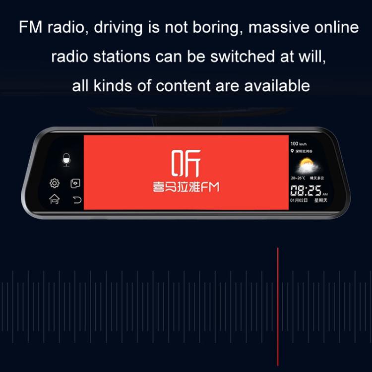 Android 8.1 Full Screen 10-Inch Rearview Mirror AR Navigation Bluetooth Driving Recorder(International Version) - Car DVRs by buy2fix | Online Shopping UK | buy2fix