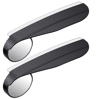 2pcs / Set Car Mirror Reversing Shield Rain Brow 2 In 1 Carbon Fiber Reflective Auxiliary Mirror Cover - Convex Mirror & Accessories by buy2fix | Online Shopping UK | buy2fix