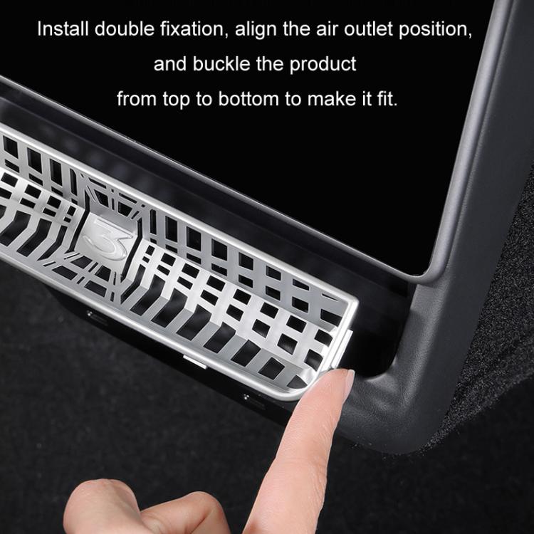 For Tesla 2024 Model 3 Rear Air Outlet Protective Cover Modification, Color: Black Carbon Fiber Pattern - Car Interior Mouldings by buy2fix | Online Shopping UK | buy2fix