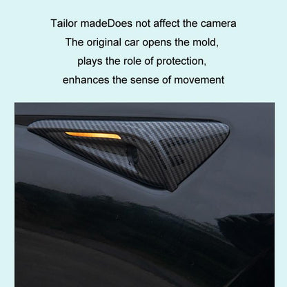 For Tesla 2024 Model 3 Fenders Side Labels Camera Cover Stickers, Color: Matt Carbon Fiber Texture - Decorative Sticker by buy2fix | Online Shopping UK | buy2fix