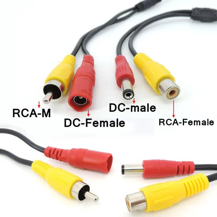 4 Pin Aviation Male To RCA Male DC Male Car Camera Adapter Connector Wire 50cm - DIY Cables by buy2fix | Online Shopping UK | buy2fix