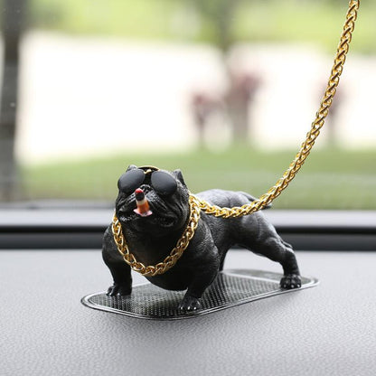 Car Bully Dog Car Center Console Accessories Social Dog Decoration Supplies Car Interior Ornaments(Black) - Ornaments by buy2fix | Online Shopping UK | buy2fix