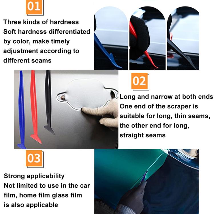 3pcs /Set Car Film Scraper Tool For Trimming and Tucking Edges and Gathering Edges - Sticker Tools by buy2fix | Online Shopping UK | buy2fix