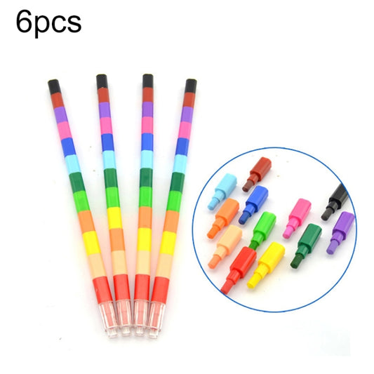 6pcs Creative Building Blocks Crayons Children 12 Colors Drawing Educational Toys - Art Supplies by buy2fix | Online Shopping UK | buy2fix