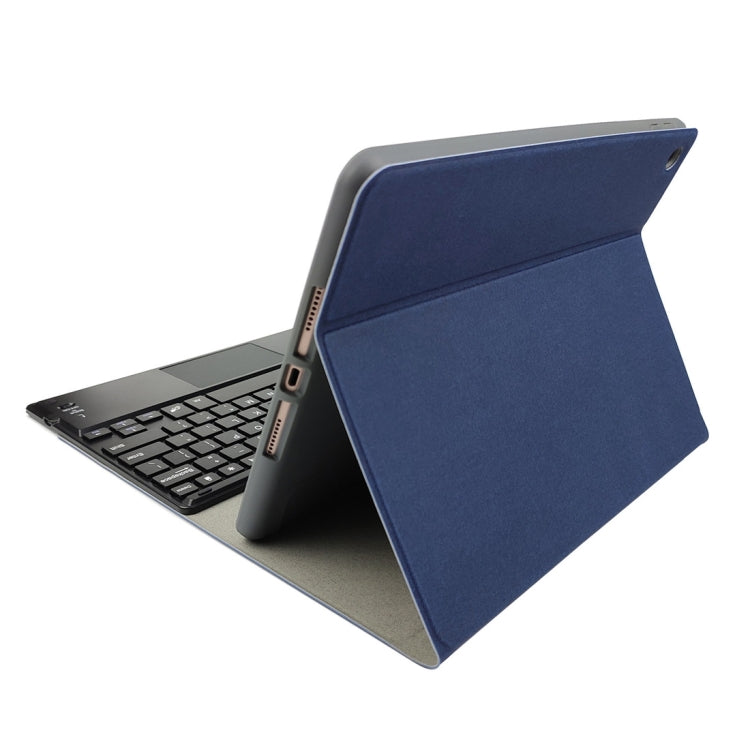 RK508C Detachable Magnetic Plastic Bluetooth Keyboard with Touchpad + Silk Pattern TPU Tablet Case for iPad 9.7 inch, with Pen Slot & Bracket(Blue) - Universal by buy2fix | Online Shopping UK | buy2fix