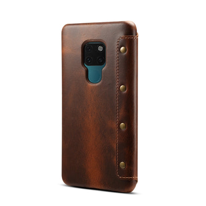 Oil Wax Cowhide Horizontal Flip Leather Case for Huawei Mate 20, with Card Slots & Wallet - Huawei Cases by Denior | Online Shopping UK | buy2fix