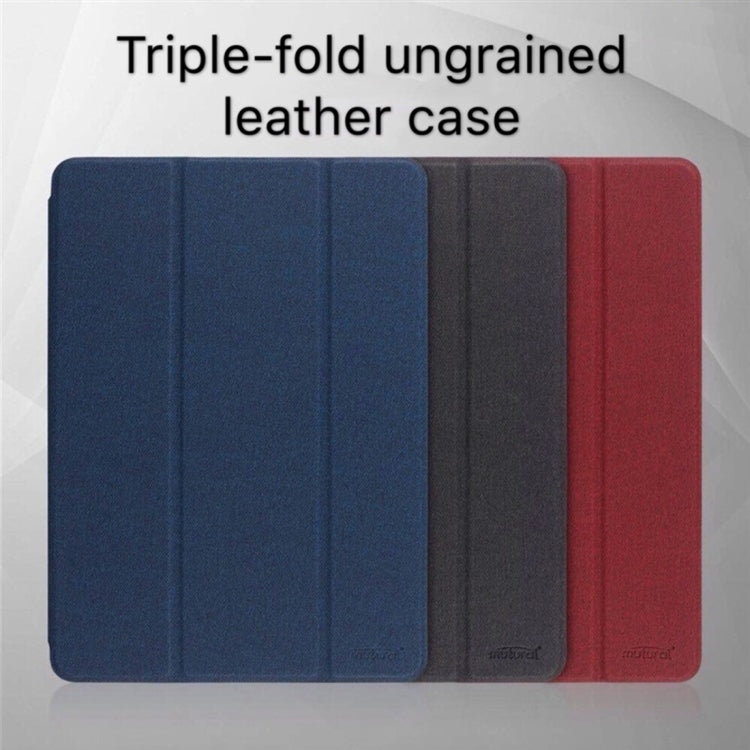 Mutural Exquisite Series Cloth Texture Magnet Horizontal Flip TPU + PU Leather Case for iPad mini 5 / mini 4, with 3-Fold Holder & Pen Slot(Blue) - iPad mini (2019) / mini 5 Cases by Mutural | Online Shopping UK | buy2fix