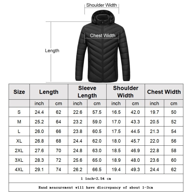 USB Heated Smart Constant Temperature Hooded Warm Coat for Men and Women (Color:Dark Blue Size:S) - Down Jackets by buy2fix | Online Shopping UK | buy2fix