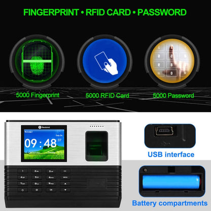 Realand AL355 Fingerprint Time Attendance with 2.8 inch Color Screen & ID Card Function & WiFi - Security by Realand | Online Shopping UK | buy2fix