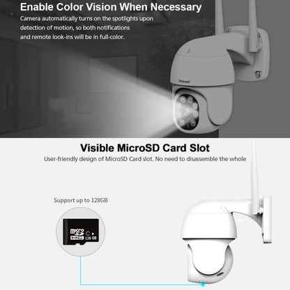Sricam SP028 1080P HD Outdoor PTZ Camera, Support Two Way Audio / Motion Detection / Humanoid Detection / Color Night Vision / TF Card, UK Plug - Security by Sricam | Online Shopping UK | buy2fix