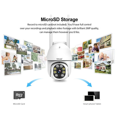 Sricam SP028 1080P HD Outdoor PTZ Camera, Support Two Way Audio / Motion Detection / Humanoid Detection / Color Night Vision / TF Card, UK Plug - Security by Sricam | Online Shopping UK | buy2fix