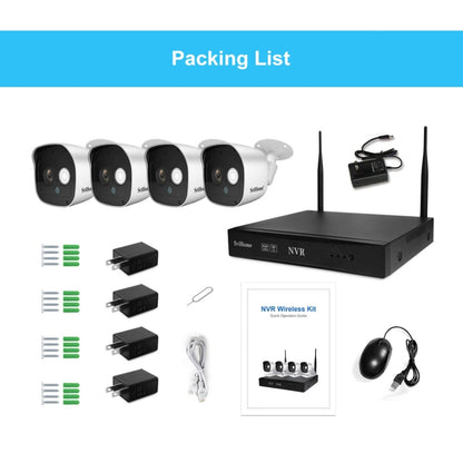 SriHome NVS001+IPC029 1080P 6-Channel NVR Kit Wireless Security Camera System, Support Humanoid Detection / Motion Detection / Night Vision, US Plug - Video Recorder Kit by SriHome | Online Shopping UK | buy2fix