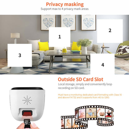 SriHome SH029 3.0 Million Pixels 1296P HD AI Camera, Support Two Way Talk / Motion Detection / Humanoid Detection / Night Vision / TF Card, UK Plug - Security by SriHome | Online Shopping UK | buy2fix