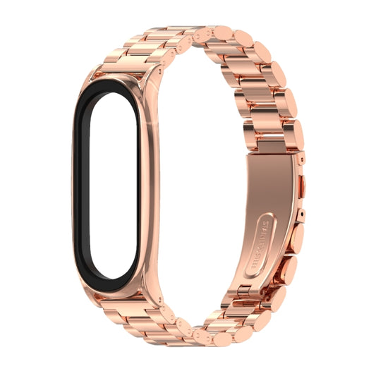 Mijobs Stainless Steel Metal Watch Band for Xiaomi Mi Band 3 & 4 & 5 & 6(Rose Gold) - Watch Bands by MIJOBS | Online Shopping UK | buy2fix