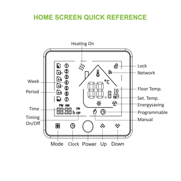 BHT-002GBLW 16A Load Electronic Heating Type LCD Digital Heating Room Thermostat with Sensor & Time Display, WiFi Control(Black) - Indoor Thermometer by buy2fix | Online Shopping UK | buy2fix