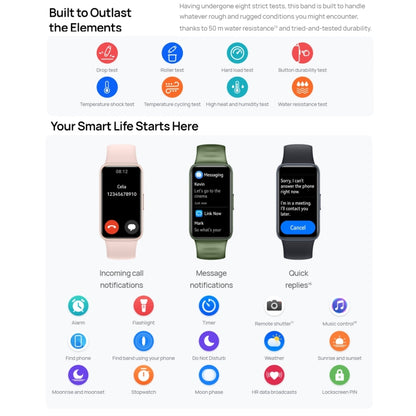 HUAWEI Band 8 NFC 1.47 inch AMOLED Smart Watch, Support Heart Rate / Blood Pressure / Blood Oxygen / Sleep Monitoring(Emerald) - Wearable Devices by Huawei | Online Shopping UK | buy2fix