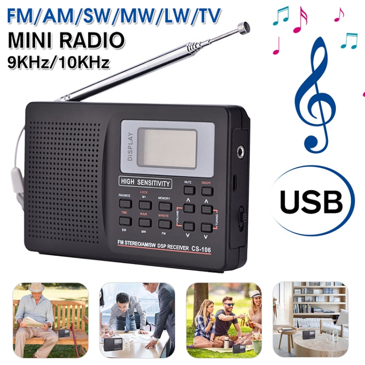 CS-106 10KHZ Multifunctional Full Band Digital Demodulation Stereo Radio Receiver - Consumer Electronics by buy2fix | Online Shopping UK | buy2fix