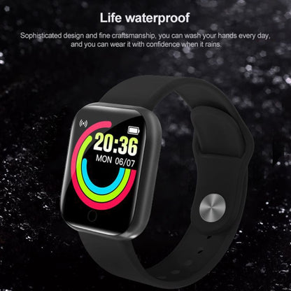 Y68 1.44 inch Smart Watch, Support Heart Rate Blood Pressure Blood Oxygen Monitoring (Black) - Smart Wear by buy2fix | Online Shopping UK | buy2fix