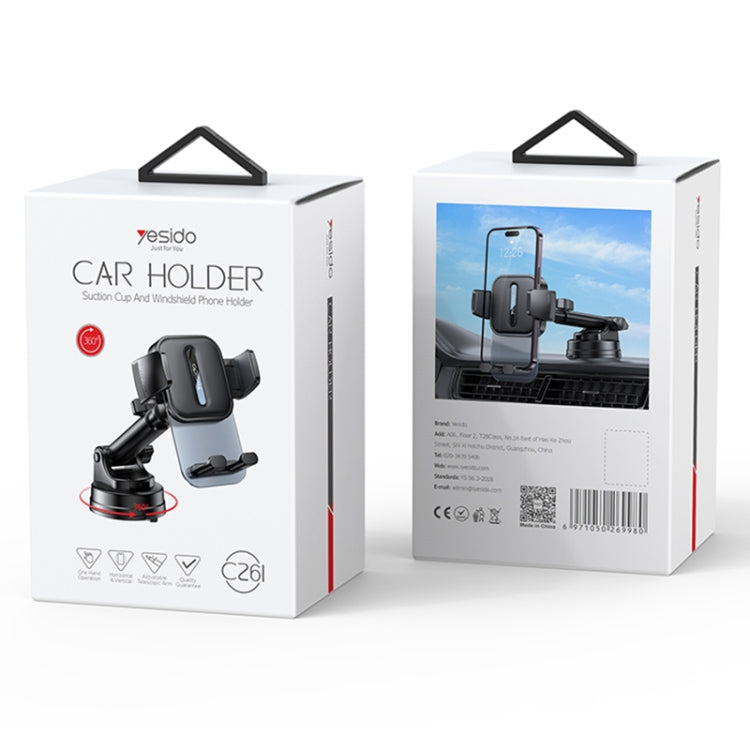 Yesido C261 Suction Cup Type Telescopic Car Phone Holder - Car Holders by Yesido | Online Shopping UK | buy2fix