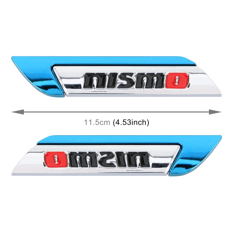 1 Pair Car Letters NISMO Personalized Aluminum Alloy Decorative Stickers, Size: 11.5 x 2.5 x 0.5cm (Blue) - 3D Metal Sticker by buy2fix | Online Shopping UK | buy2fix