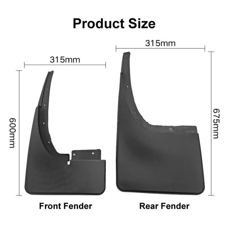 For Ford Ranger 2011-2019 4pcs/Set Car Auto Soft Plastic Splash Flaps Fender Guard - Mudguards by buy2fix | Online Shopping UK | buy2fix