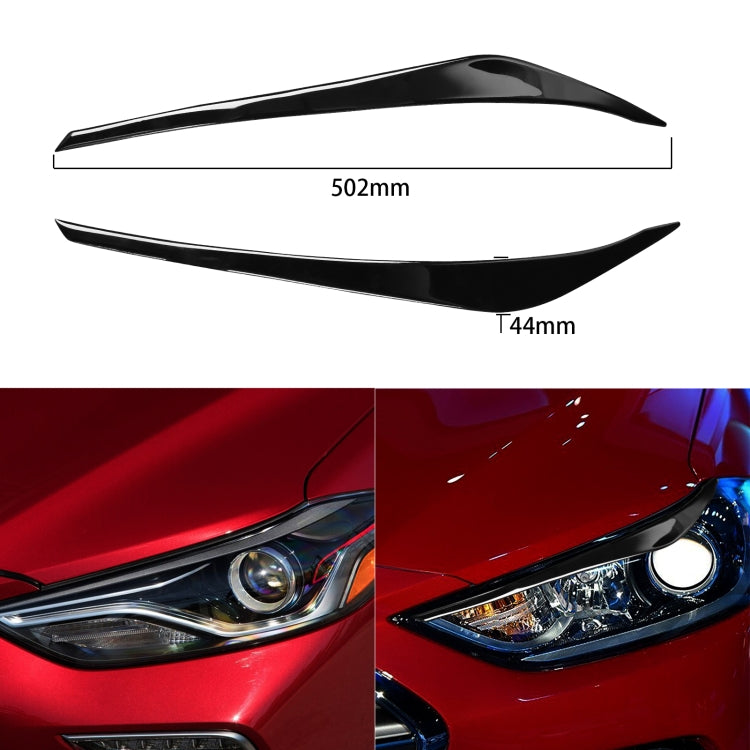 Pair Car Lamp Eyebrow Soft Decorative Sticker for Hyundai Elantra 2016-2018 (Black) - In Car by buy2fix | Online Shopping UK | buy2fix