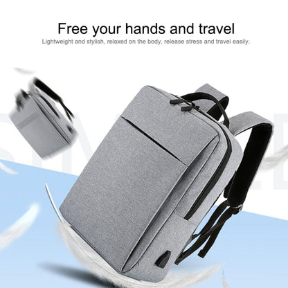 POFOKO Large-capacity Waterproof Oxford Cloth Business Casual Backpack with External USB Charging Design for 15.6 inch Laptops (Grey) -  by POFOKO | Online Shopping UK | buy2fix