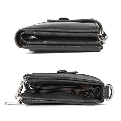 LT3529 Retro Crazy Horse Texture Double Zipper Anti-magnetic RFID Chain Wallet with Card Slots (Black) - Antimagnetic RFID Package by buy2fix | Online Shopping UK | buy2fix