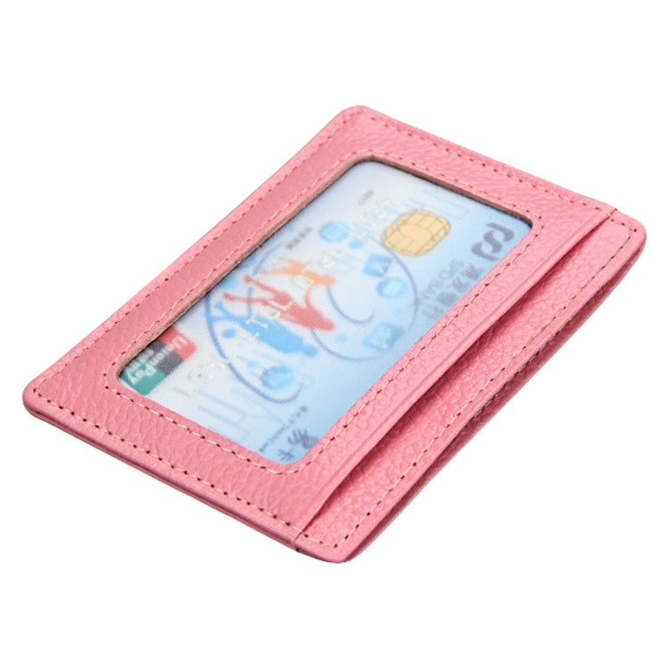 KB37 Antimagnetic RFID Litchi Texture Leather Card Holder Wallet Billfold for Men and Women (Pink) - Antimagnetic RFID Package by buy2fix | Online Shopping UK | buy2fix