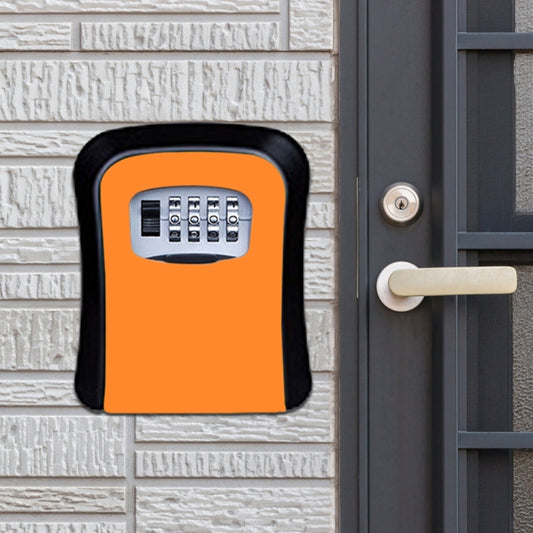Password Lock Metal Storage Box Door Security Box Wall Cabinet Key Safety Box(Orange) - Security by buy2fix | Online Shopping UK | buy2fix