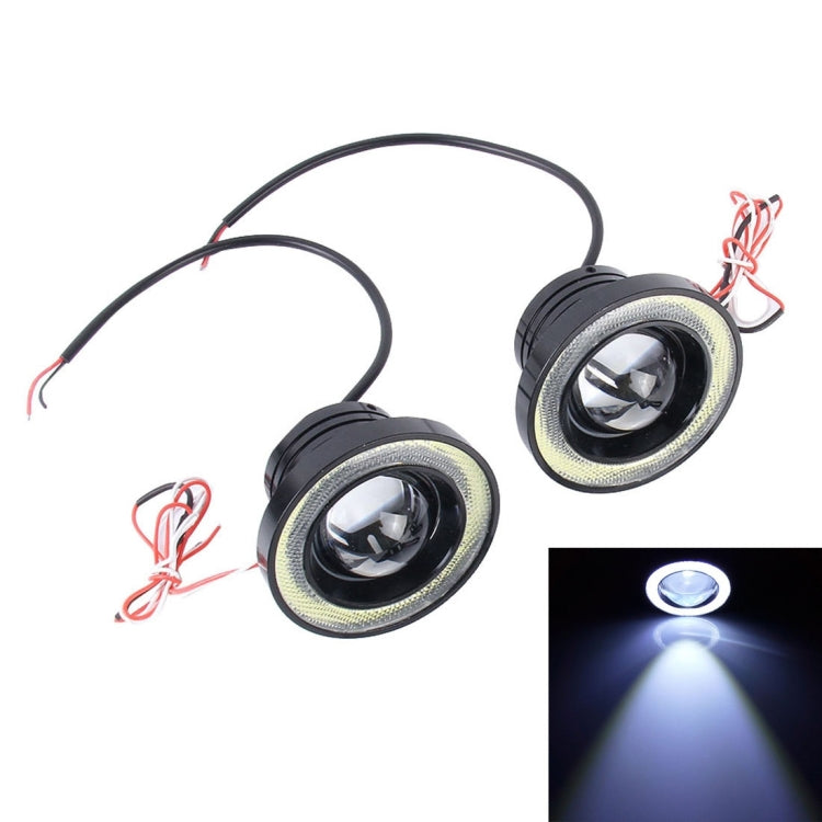 3.5 inch DC 12V 10W 900LM 7000K Car Angel Eyes Fog Lamp Foglight(White Light + White Light) - Fog / Driving Lights by buy2fix | Online Shopping UK | buy2fix