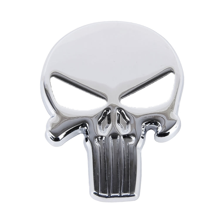 Silver Skull with black Eyes Metal Car Sticker - 3D Metal Sticker by buy2fix | Online Shopping UK | buy2fix