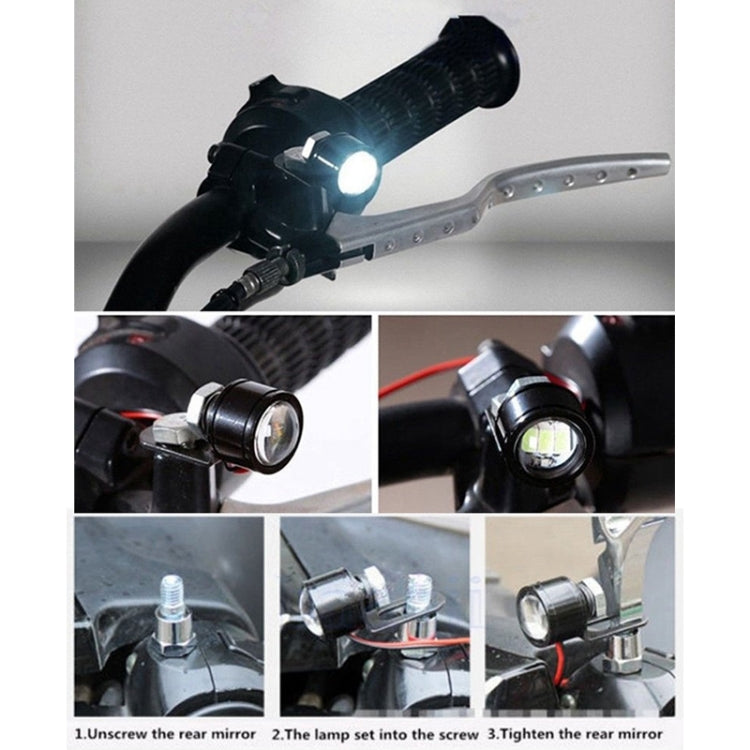 2 PCS 12V 3W  Blue Light Eagle Eyes LED Strobe Light For Motorcycle ，Wire Length: 90cm - Eagle Eye Lights by buy2fix | Online Shopping UK | buy2fix