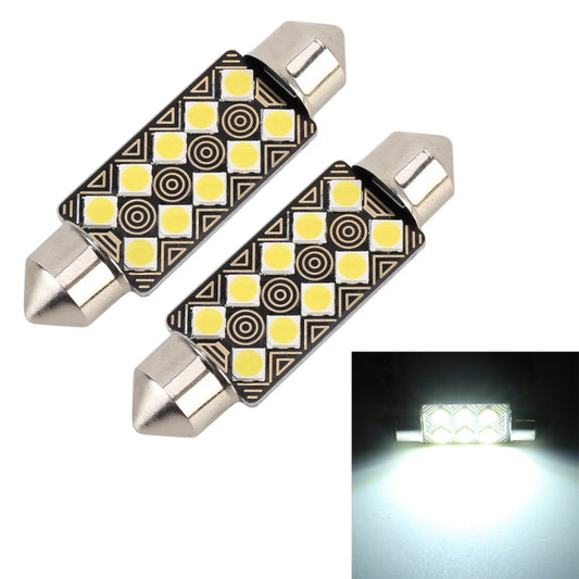 2 PCS 41mm DC12V / 1.5W / 6000K / 110LM 10LEDs SMD-3030 Car Reading Lamp Dome Light, with Decoder - Dome Lights by buy2fix | Online Shopping UK | buy2fix