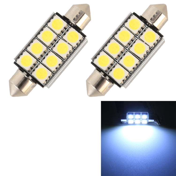 10 PCS 41mm DC12V / 2W / 7000K / 80LM 8LEDs SMD-5050 Car Reading Lamp(White Light) - Dome Lights by buy2fix | Online Shopping UK | buy2fix