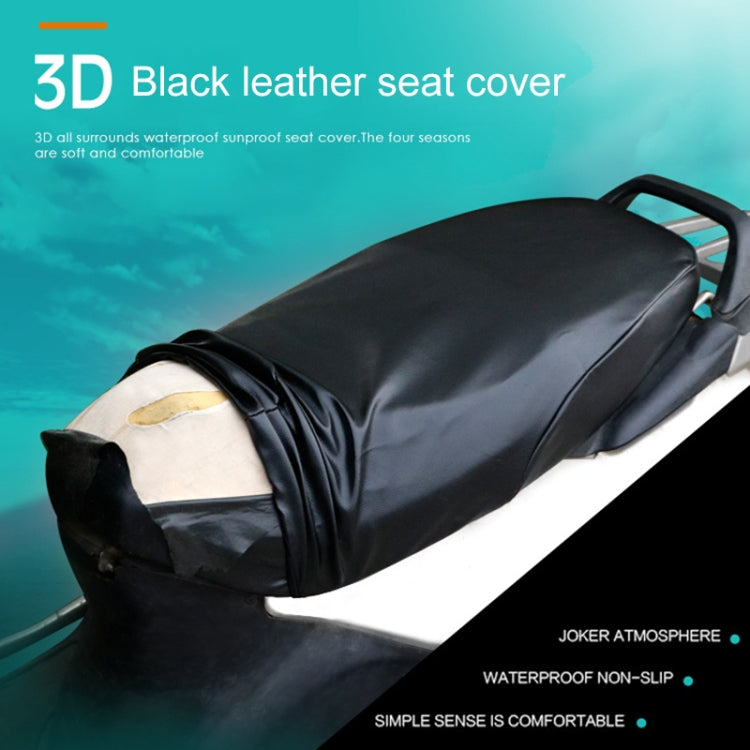 Waterproof Motorcycle Black Leather Seat Cover Prevent Bask In Seat Scooter Cushion Protect, Size: XL, Length: 61-65cm; Width: 27-38cm - Seat Covers by buy2fix | Online Shopping UK | buy2fix