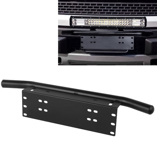 Universal License Plate Bumper Frame for Off-Road Jeep LED Work Light Bar Mounting Bracket with Front Bucket(Black) - License Plate Covers & Frames by buy2fix | Online Shopping UK | buy2fix