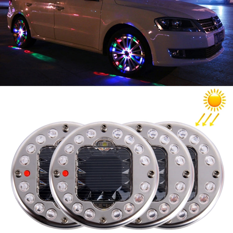 4 PCS Solar High Power Car LED Colorful Wheel Lights(Colorful Light) - Decorative Lights by buy2fix | Online Shopping UK | buy2fix