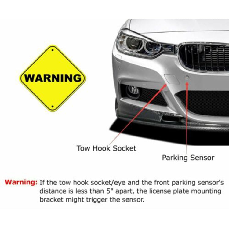 Car Front Bumper Tow Hook License Plate Mounting Bracket Holder for BMW F Series - License Plate Covers & Frames by buy2fix | Online Shopping UK | buy2fix