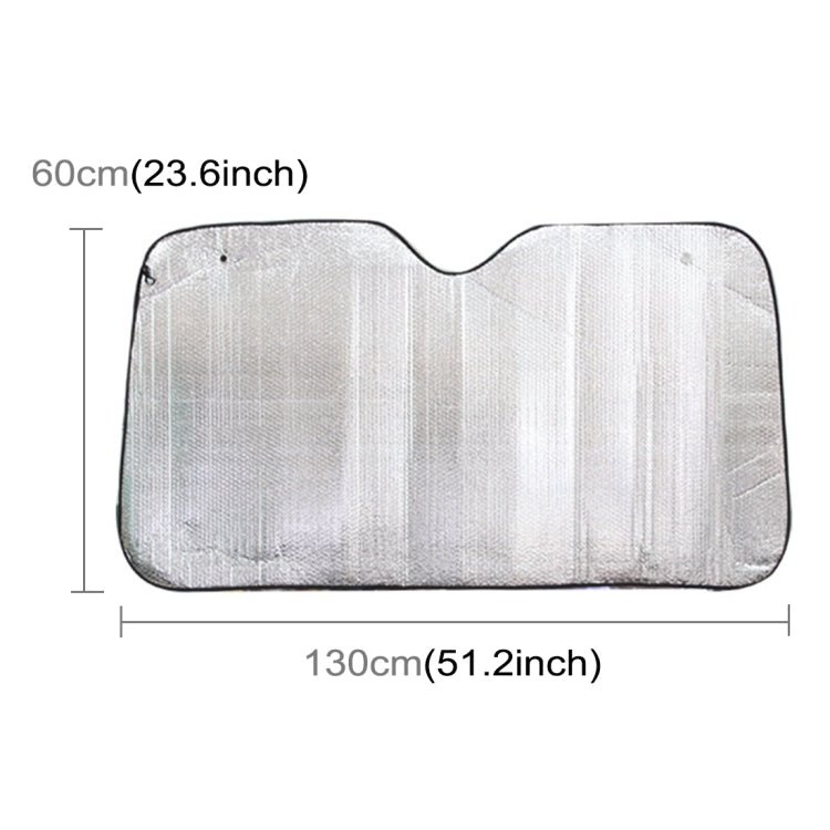 Silver Aluminum Foil Sun Shade Car Windshield Visor Cover Block Front Window Sunshade UV Protect, Size: 130 x 60cm - Aluminum Film PEVA by buy2fix | Online Shopping UK | buy2fix