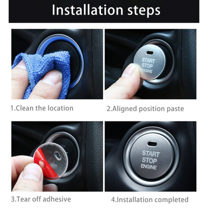 3D Aluminum Alloy Engine Start Stop Push Button Cover Trim Decorative Sticker for Mazda(Silver) - In Car by buy2fix | Online Shopping UK | buy2fix