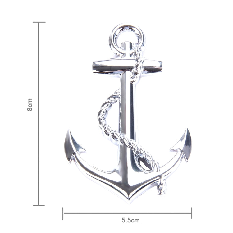 Ship Anchor Shape Car Auto Metal Free Stickers(Silver) - 3D Metal Sticker by buy2fix | Online Shopping UK | buy2fix