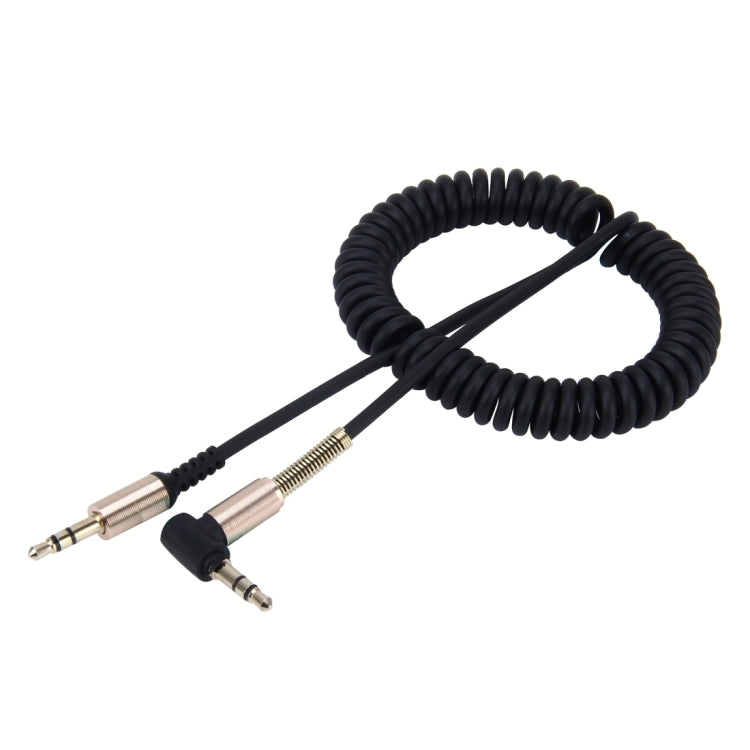 3.5mm 3-pole Male to Male Plug Audio AUX Retractable Coiled Cable, Length: 1.5m(Black) - Aux Cable by buy2fix | Online Shopping UK | buy2fix