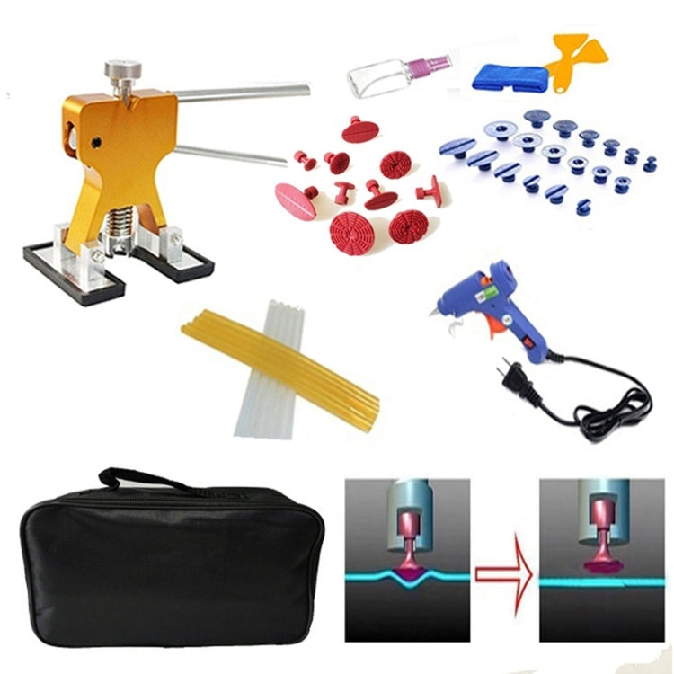 44 in 1 Auto Car Metal PDR Dent Lifter-Glue Puller Tab Hail Removal Paintless Car Dent Repair Tools Kit, with 20W Glue Gun, US Plug or EU Plug - In Car by buy2fix | Online Shopping UK | buy2fix