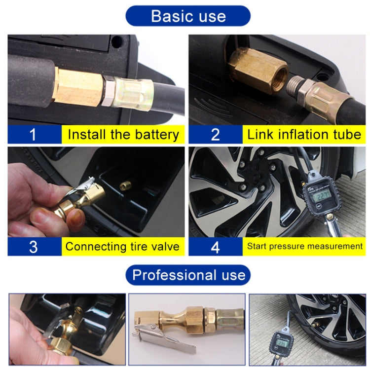 Car Multi-functional Digital LCD Display Tire Air Pressure Inflator Gauge Vehicle Tester Inflation Monitoring - In Car by buy2fix | Online Shopping UK | buy2fix