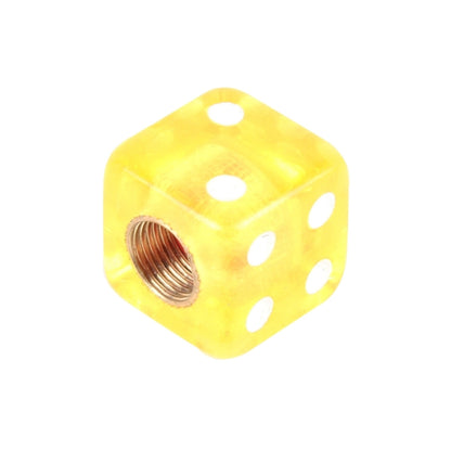 4 PCS Plastic Plated Dice Shape Universal Tire Valve Stem Cap(Yellow) - In Car by buy2fix | Online Shopping UK | buy2fix