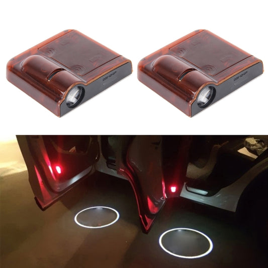 2 PCS LED Ghost Shadow Light, Car Door LED Laser Welcome Decorative Light, Display Logo for Volkswagen Car Brand(Red) - Door Lights by buy2fix | Online Shopping UK | buy2fix