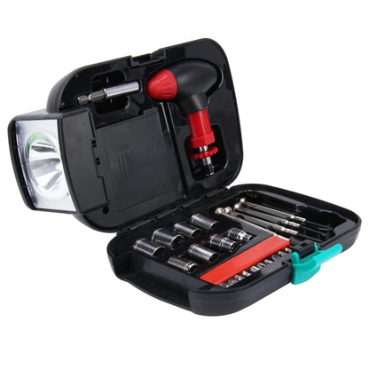 24 PCS Portable Flashlight Tool Box Set - Portable Auto, Home, Emergency Tool Kit with Flashlight - In Car by buy2fix | Online Shopping UK | buy2fix