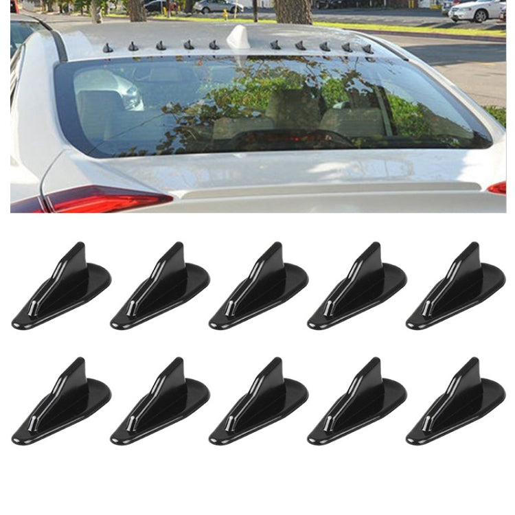 10 PCS Universal Car Black Shark Fin Diffuser Vortex Generator Roof Spoiler - Decorative Sticker by buy2fix | Online Shopping UK | buy2fix